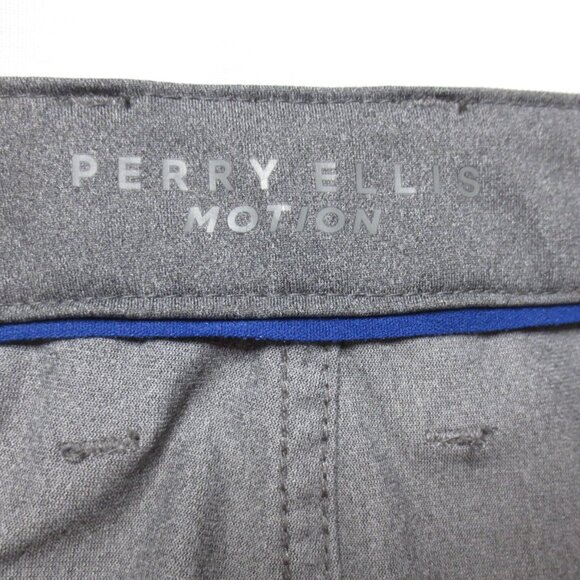 PERRY ELLIS mens PANTS gray MOTION stretch QUICK DRY wrinkle resistant SIZE 35 - Picture 4 of 10